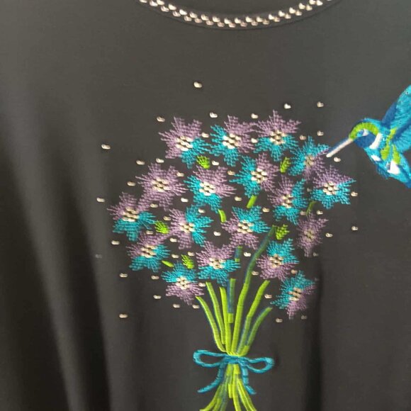 Quacker Factory Womans Hummingbird top 1X - Picture 2 of 2